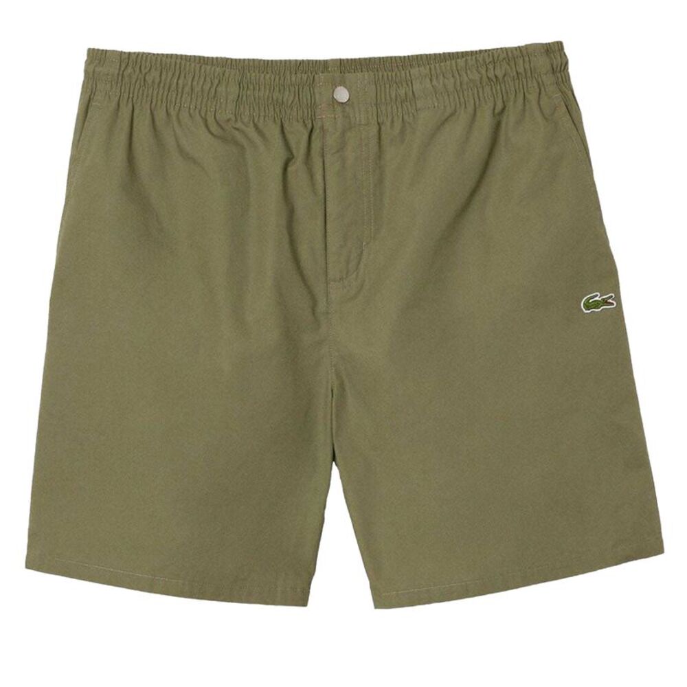 Lacoste Mens Cotton Poplin Relaxed Fit Shorts / Green